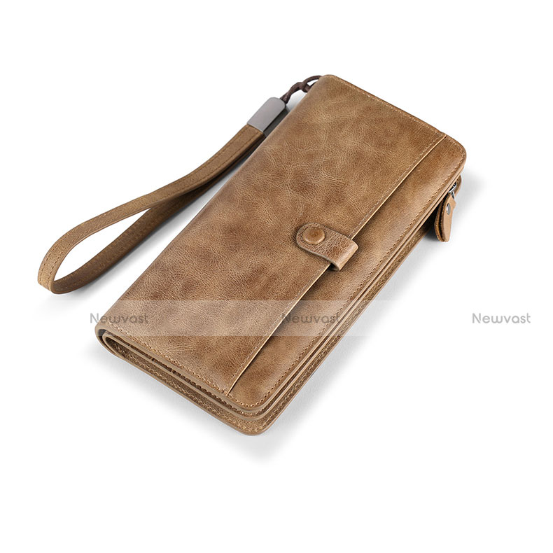 Universal Leather Wristlet Wallet Handbag Case K06 Brown