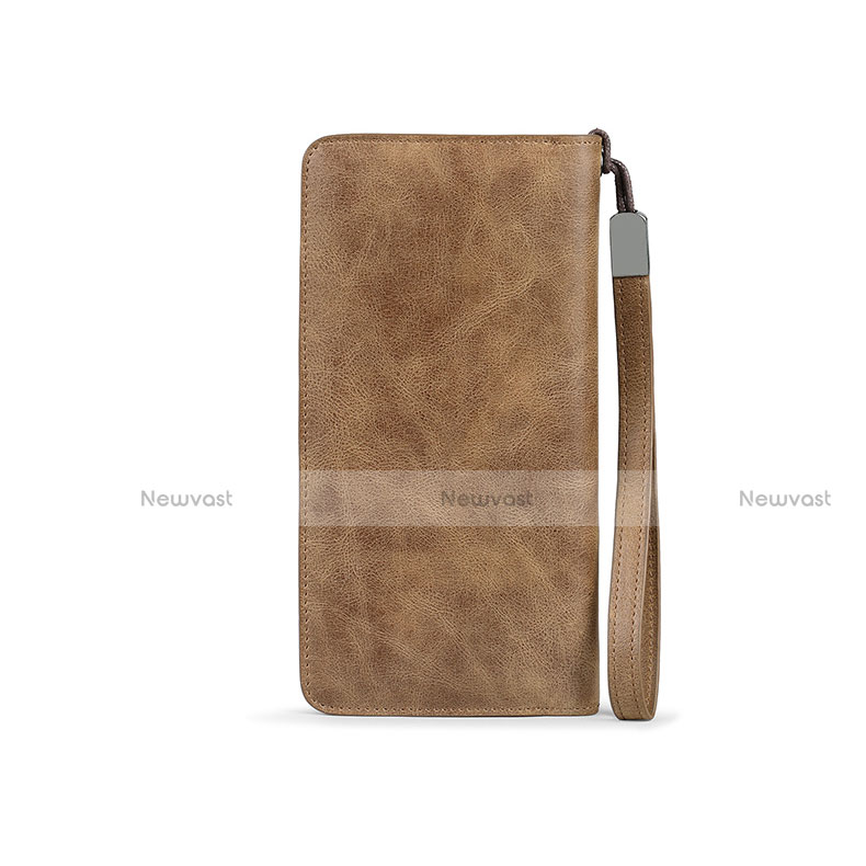 Universal Leather Wristlet Wallet Handbag Case K06 Brown