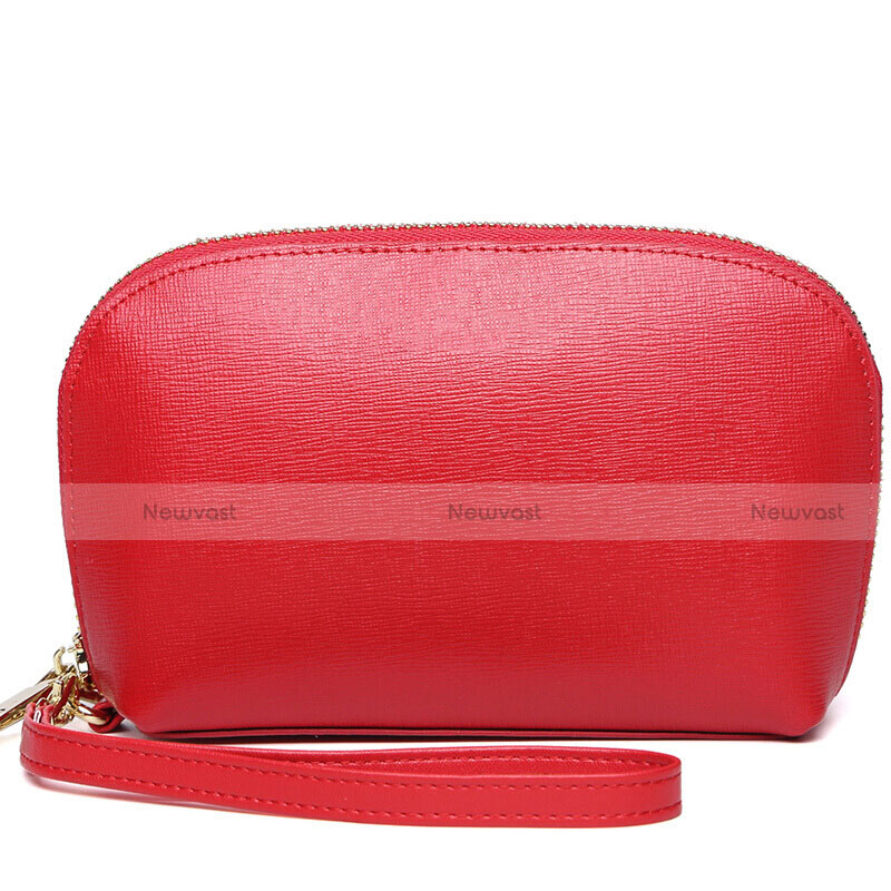 Universal Leather Wristlet Wallet Handbag Case K08 Red