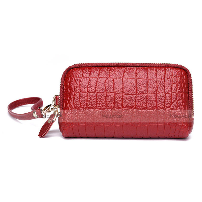 Universal Leather Wristlet Wallet Handbag Case K09 Red