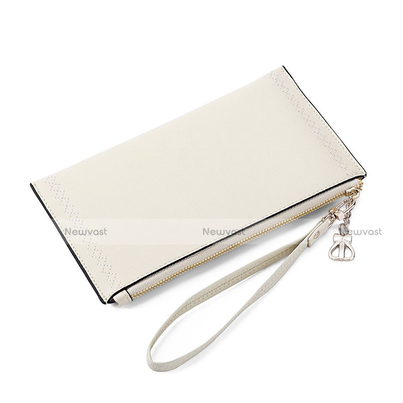 Universal Leather Wristlet Wallet Handbag Case K15 White