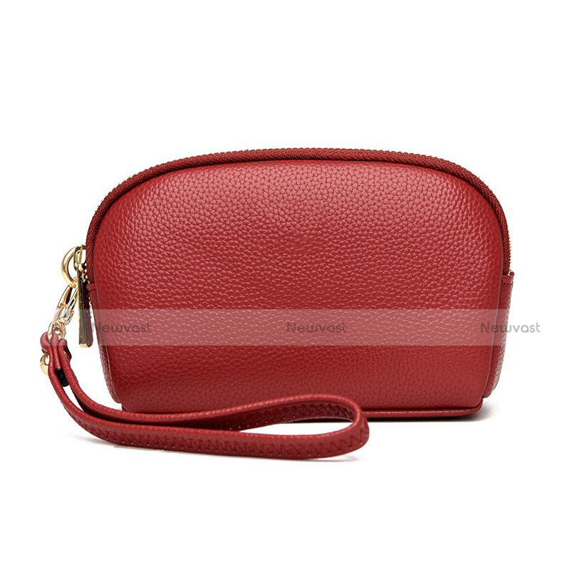 Universal Leather Wristlet Wallet Handbag Case K16 Red