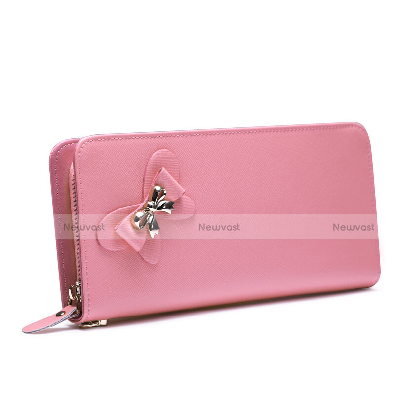 Universal Leather Wristlet Wallet Handbag Case Pink