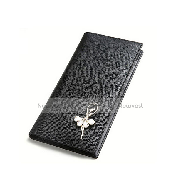 Universal Leather Wristlet Wallet Pouch Case Dancing Girl B01 Black