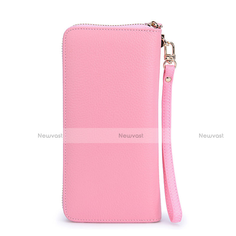 Universal Leather Wristlet Wallet Pouch Case Dancing Girl Pink