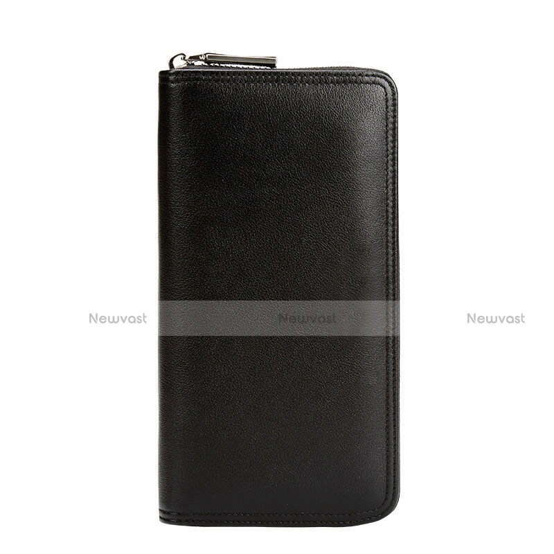 Universal Leather Wristlet Wallet Pouch Case H12 Black