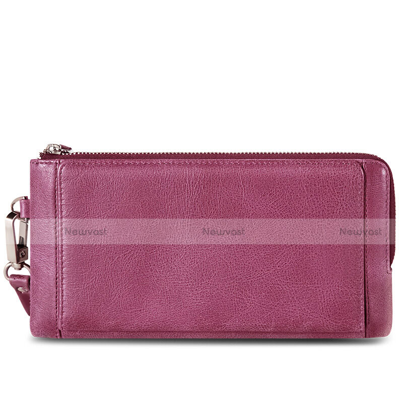 Universal Leather Wristlet Wallet Pouch Case Purple