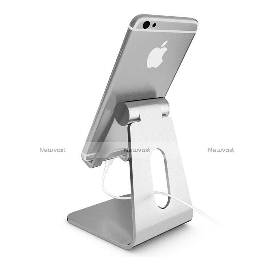 Universal Mobile Phone Stand Smartphone Holder for Desk T06 Silver