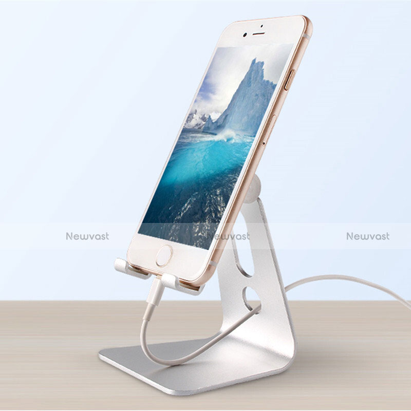 Universal Mobile Phone Stand Smartphone Holder for Desk T08 Silver