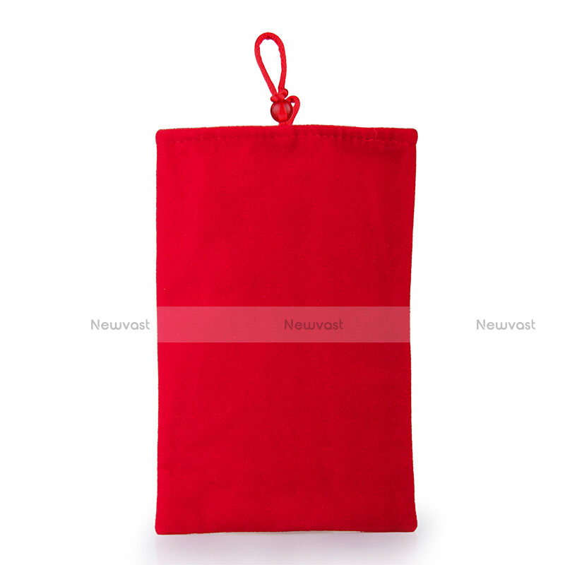 Universal Sleeve Velvet Bag Case Pocket Red