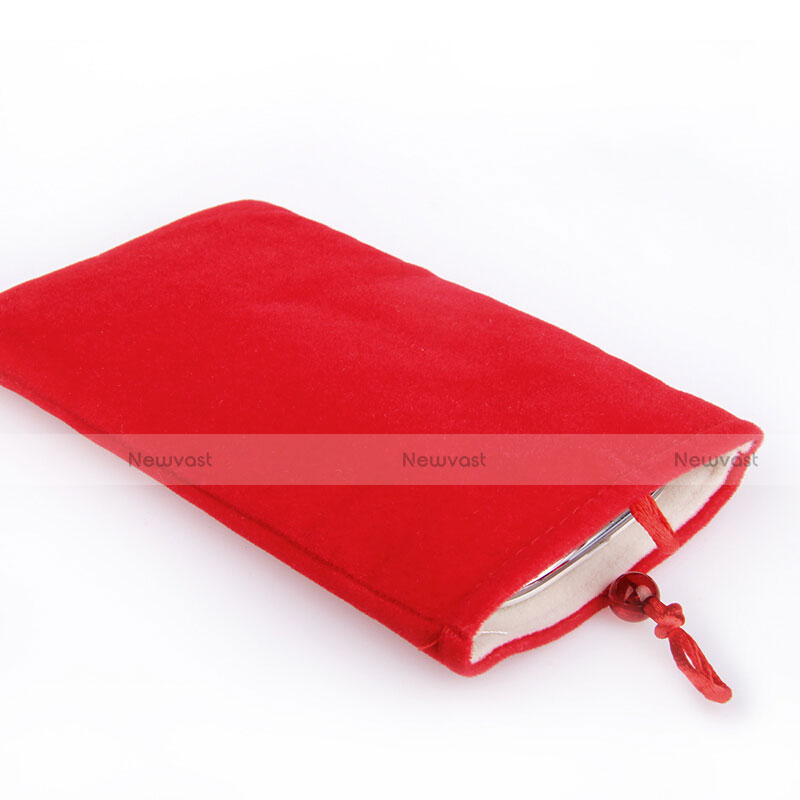 Universal Sleeve Velvet Bag Case Pocket Red
