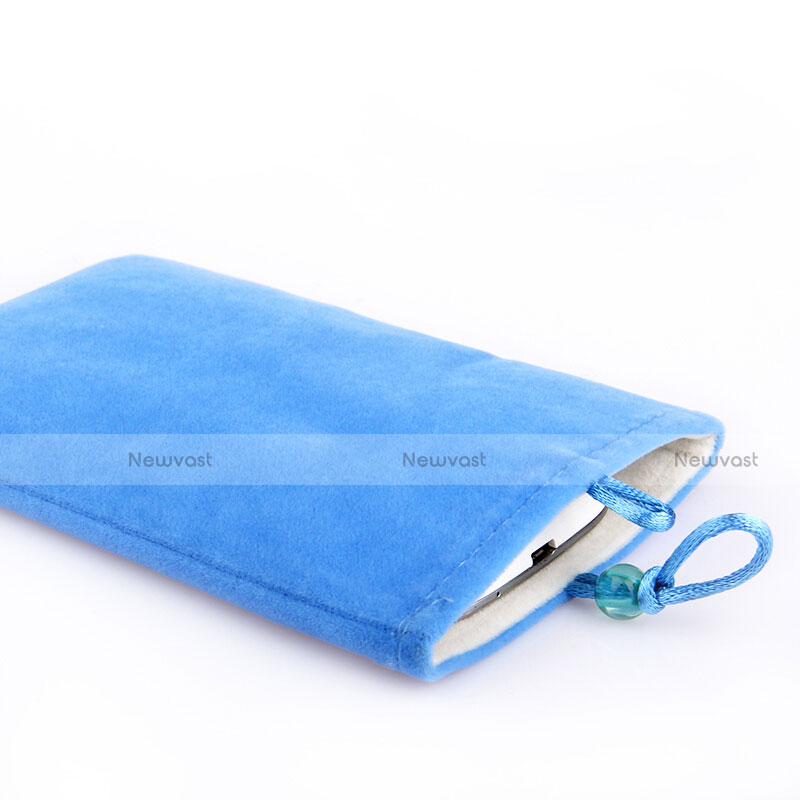 Universal Sleeve Velvet Bag Case Pocket Sky Blue