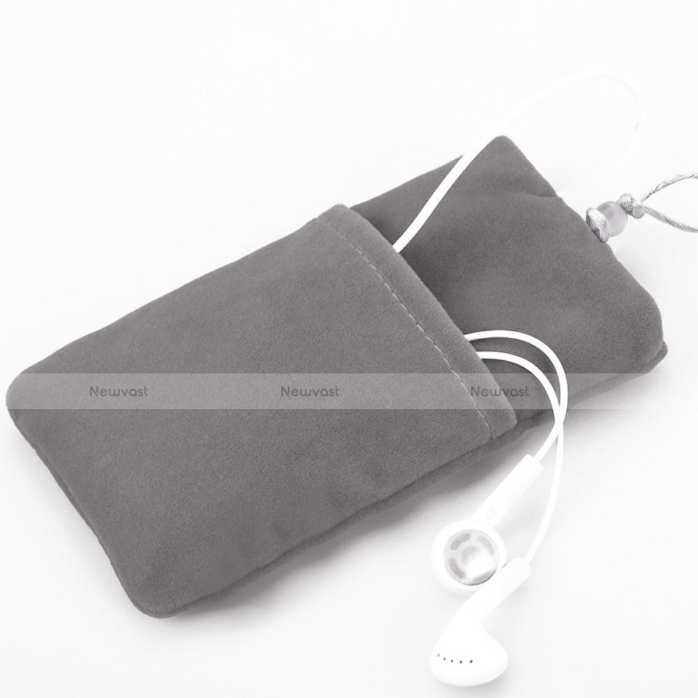 Universal Sleeve Velvet Bag Case Tow Pocket Gray
