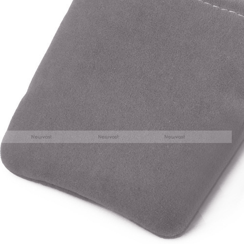 Universal Sleeve Velvet Bag Case Tow Pocket Gray