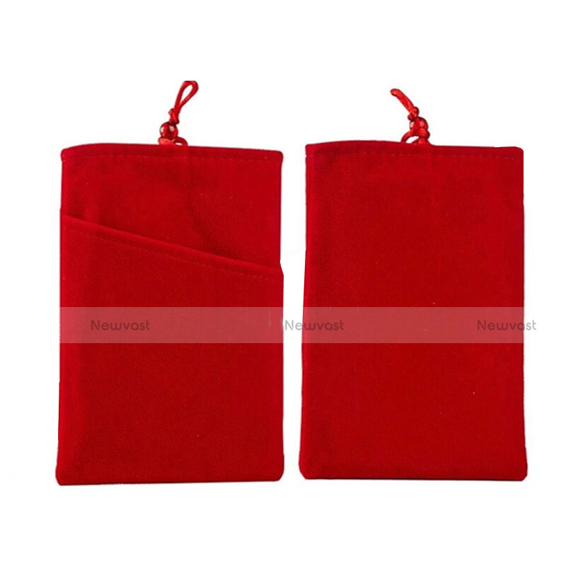 Universal Sleeve Velvet Bag Cover Tow Pocket Red