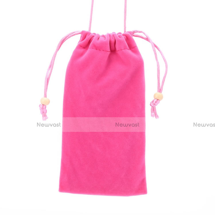 Universal Sleeve Velvet Bag Slip Case Hot Pink