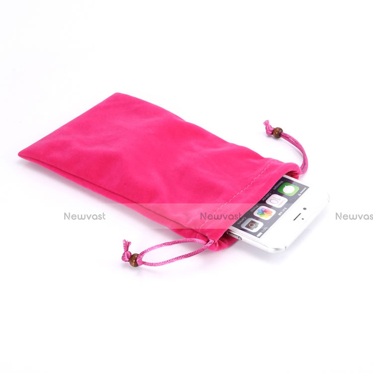 Universal Sleeve Velvet Bag Slip Case Hot Pink