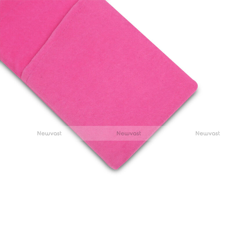Universal Sleeve Velvet Bag Slip Case Tow Pocket Hot Pink