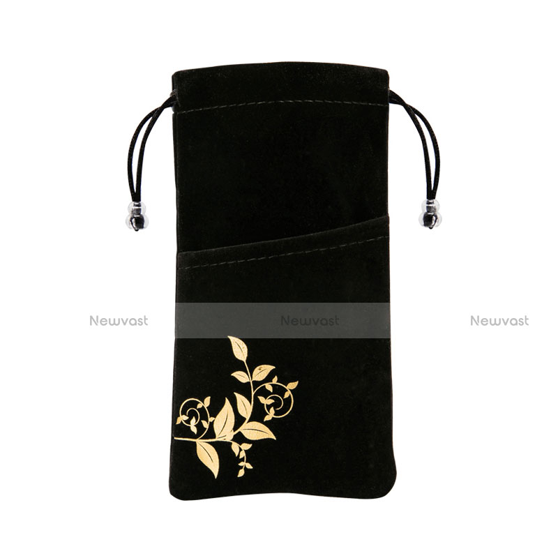 Universal Sleeve Velvet Bag Slip Cover K01 Black