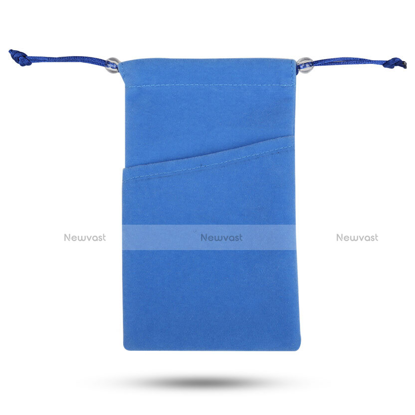 Universal Sleeve Velvet Bag Slip Cover Tow Pocket Blue