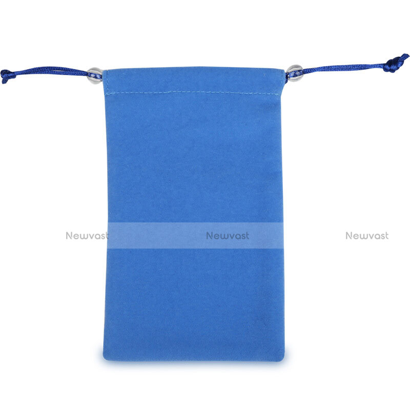 Universal Sleeve Velvet Bag Slip Cover Tow Pocket Blue