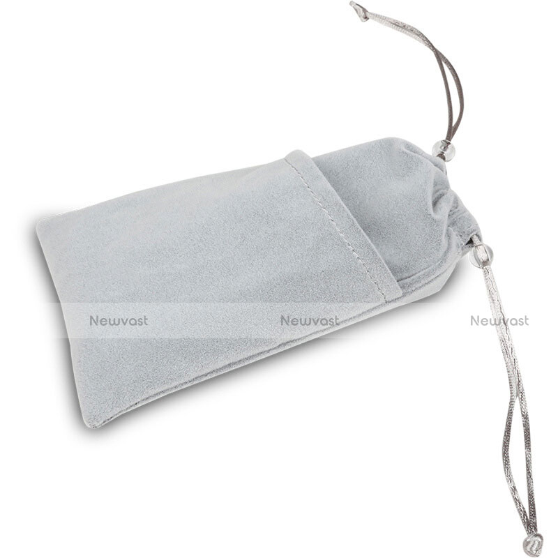 Universal Sleeve Velvet Bag Slip Pouch Tow Pocket Gray