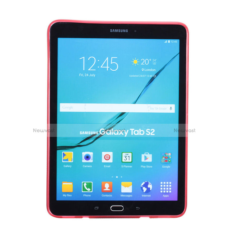 X-Line Transparent Gel Soft Cover for Samsung Galaxy Tab S2 8.0 SM-T710 SM-T715 Red