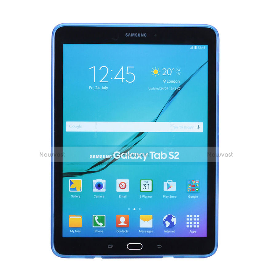 X-Line Transparent TPU Soft Case for Samsung Galaxy Tab S2 8.0 SM-T710 SM-T715 Blue